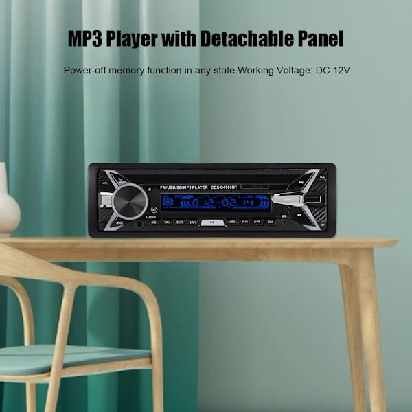 Auton irrotettava paneeli MP3-kortinlukija FM-lähetin Audiosoitin Tukee muistikorttia