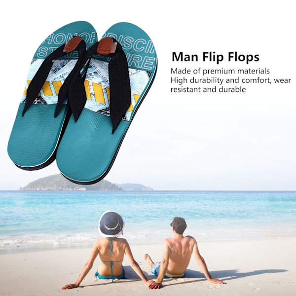 Herres Flip Flops Letvægts Komfortable 5 Point Flip Flop Thong Slides til Ferie Udendørs Aktiviteter Daglig Brug Green 42/260mm