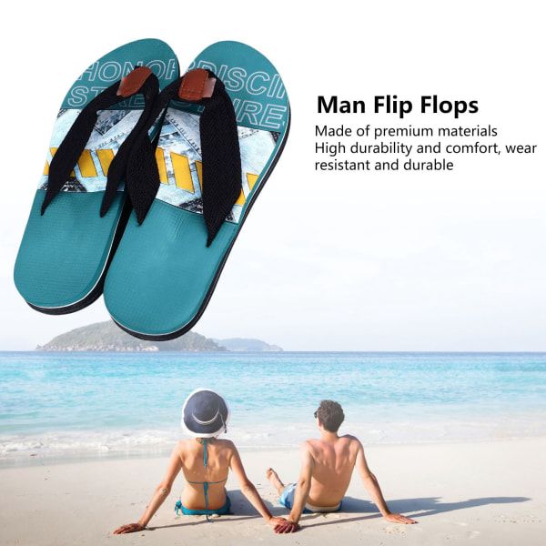 Man Flip Flops Lett og Komfortabel 7 Point Flip Flop Thong Slides for Ferie Utendørs Aktiviteter Daglig Bruk Green 44/270mm