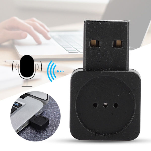 ABS Svart Lett Høy Ytelse Følsomhet Mini Kompakt USB Datamaskin Trådløs Ekstern Lydkort Mikrofon