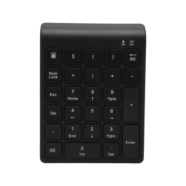 Trådløst numerisk tastatur Bluetooth 27-tast Svart Rask dataoverføring Spilltastatur Støtte hurtigtaster for bærbar nettbrett