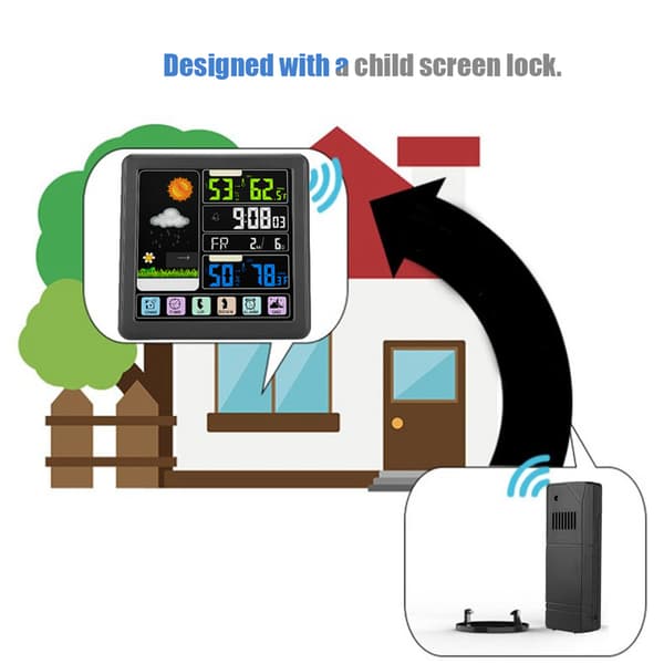 TS-3310 Full Touch Screen Trådløs Værklokke Multifunksjon