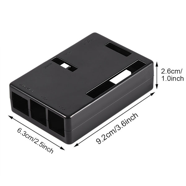 ABS-kabinet Beskyttende etui Skal Cover   2 stk. Kølelegeme til RPi 3 B / 2B / 2 B+ Sort