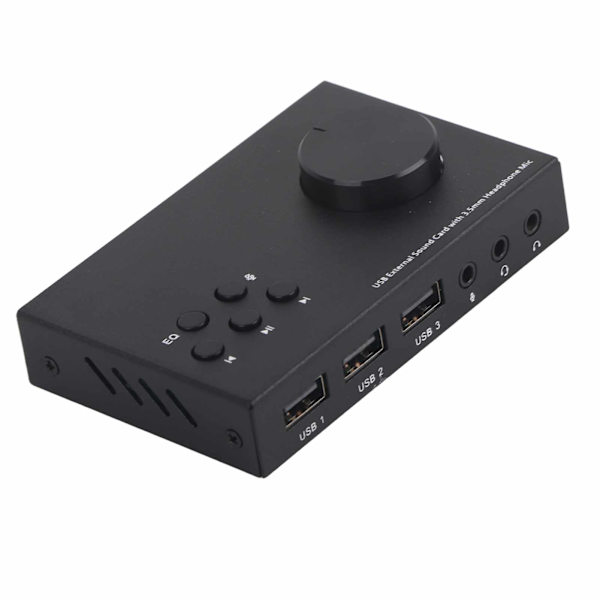 USB Ekstern lydkort Stereo 3,5 mm grensesnitt Multimodus design Flere EQ lydkonvertering Lydadapter
