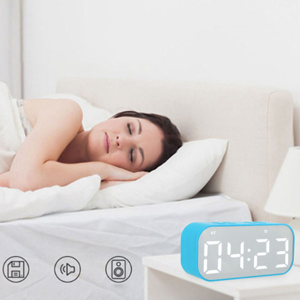 AEC Alarm Clock Speaker BT501 Utomhus Bluetooth Musikhögtalare Bluetooth5.0 Blå