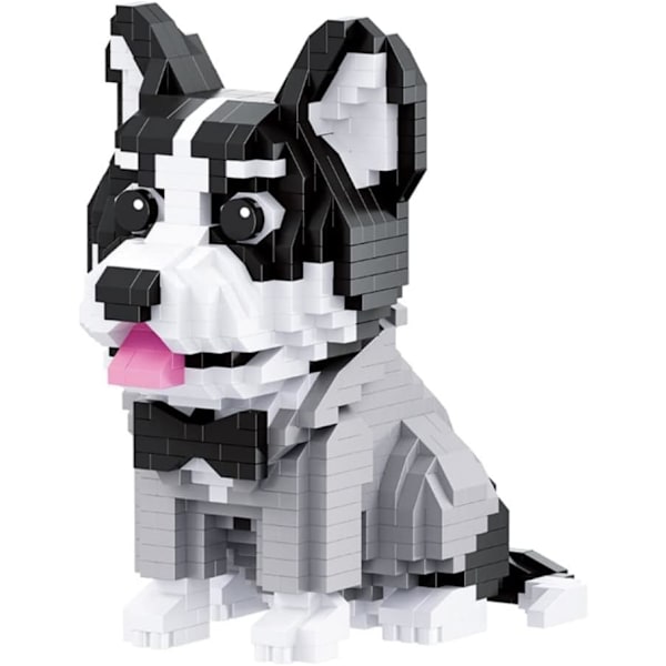 Mini Byggeklodser Dyresæt, DIY Mikro 3D Byggelegetøjs Klodser (Husky 973stk)