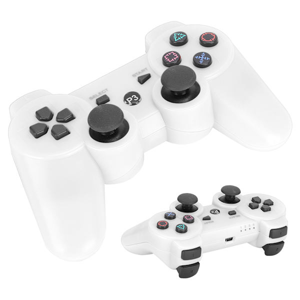 Trådløs intelligent Bluetooth-spil Gamepad funktionelt håndtag Signalstabilisering til PS3 hvid