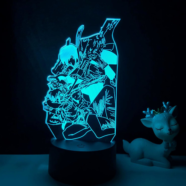 Anime LED Lyskjede Chainsaw Man for Soveromsdekorasjon Nattelys Bursdagsgave Romdekorasjon Bord 3D Lampe Chainsaw Man