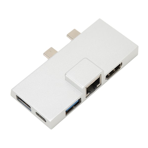 Dual USB C-utvidelseshub - Profesjonell 7-porters Plug and Play 5 Gbps dataoverføring USB C-hub for Surface Pro 8 9 X