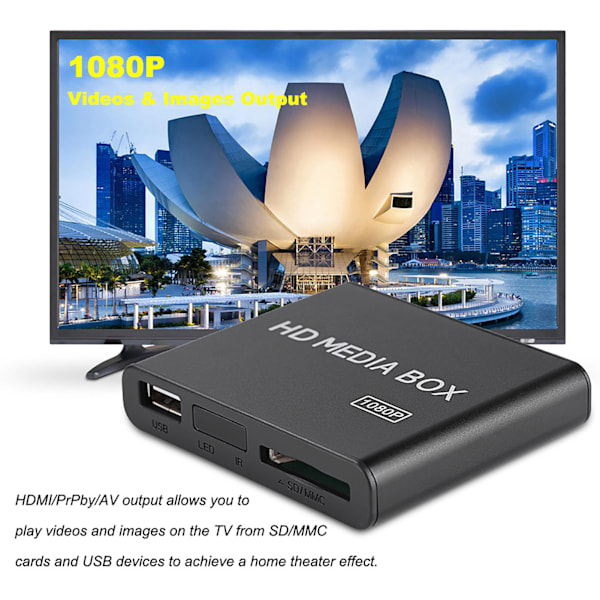 110-240V Full HD Mini Box Media Player 1080P Media Player Box Tukee USB MMC RMVB MP3 AVI MKV