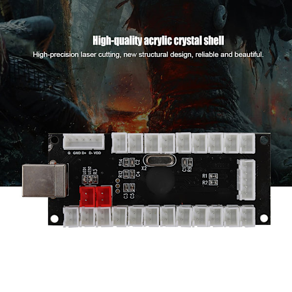 Arcade Game USB Encoder Knappstyrenhet för Raspberry Pi Värd PC Spelmaskin Svart CY-822C