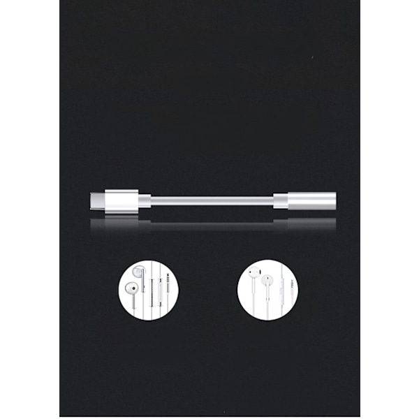 USB C till 3,5 mm hörlursadapter, 3,5 mm ljudadapter, typ C till 3,5 mm aux-adapter