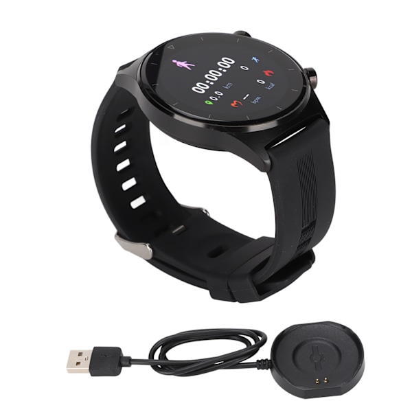 E13 Smartwatch Sports Tracking Fitness Watch Pedometer Sleep Monitor med 1,28 tommers IPS fargeskjerm Svart