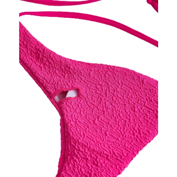 WJSM Naisten seksikäs ristikkäisnauhainen uimapuku, avoin selkä, monokini, uimapuvut, yksivärinen Soft Hot Pink M