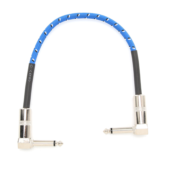 6,35 mm elektrisk gitarr effekt kabel med dubbla 90° vinkel gitarr effektor tråd leverans blå