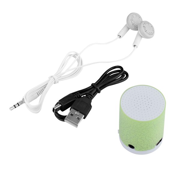 Farverig Mini USB Stereo Bass Trådløs TF-kort Ekstern MP3 Musikafspiller med Øretelefoner Grøn