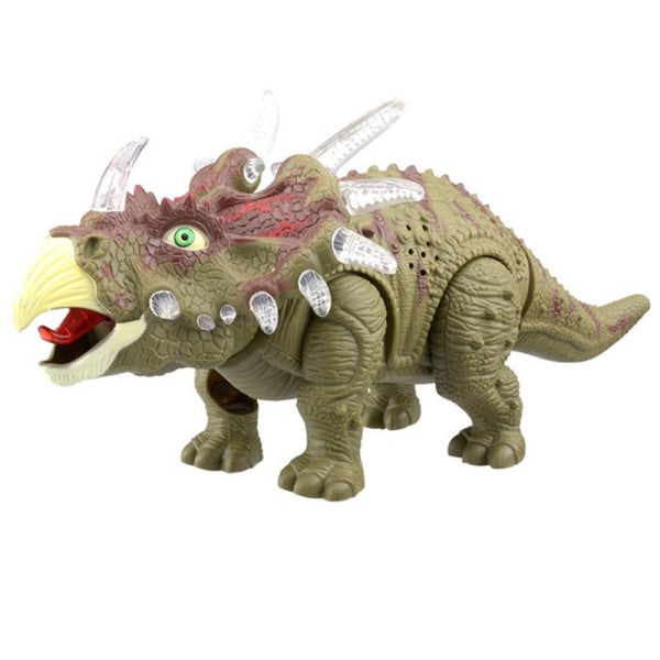 Kävelevä Triceratops-dinosaurilulu upeilla äänillä, dinosaurusten ääniä valoilla ja liikkeillä lapsille (värit voivat vaihdella)