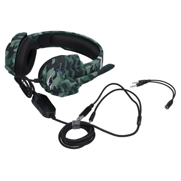 PYTHON FLY G9000PROCC Trådbundet Gaming Headset Brusreducerande ESports Headset för PS4(Kamouflage Grön )
