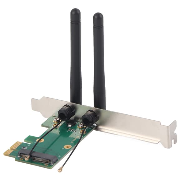 Mini PCIE til PCIE Adapterkort Trådløs Wifi Desktop Computer Netværkskonverter (2DB Antenne)