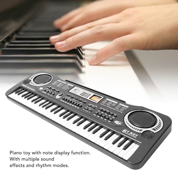 Keyboard Piano 61 Tangenter Bærbart Elektronisk Klaver Keyboard Instrument 100‑240V til Børn