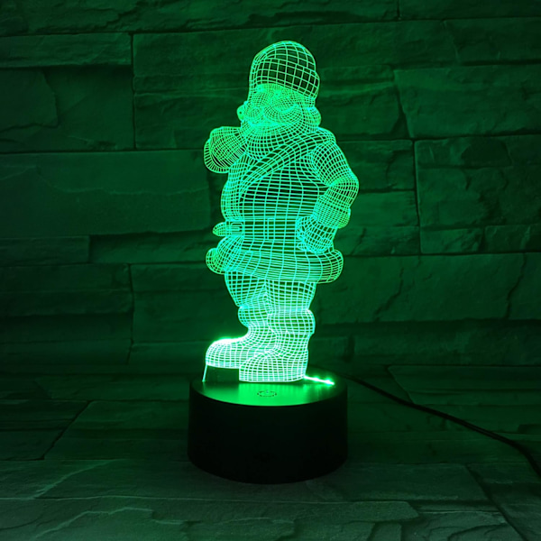 Uruzuo Glædelig Jul Træ Julemand 3D Illusion Natlys Legetøj Snemand Lampe, Skrivebord Julelys Fødselsdag Dekorationer Gaver Fest Værelse Dekoration