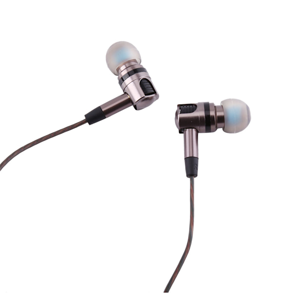 Universal In-Ear Avtakbar Design Stereo Musikk Øretelefoner med Mikrofon for Smartphone Gun-Gray
