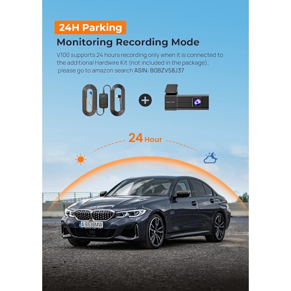 Dash Cam, 2.5k 1440P WiFi Dashcams, Dash Camera for Cars with APP, Mini Car Camera, Free 32GB SD Card, Night Vision, 24H Parking Mode, G-Sensor, Loo Black