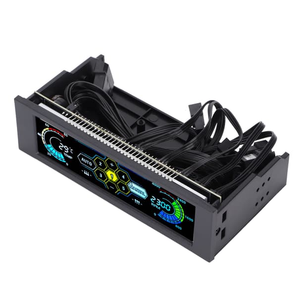 Vifte Controller PC Intelligent Deteksjon Automatisk Alarm 5 Vifter Kontroll Lav Støy LCD Vifte Controller Kjøling for PC