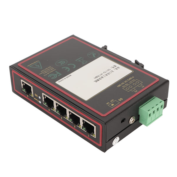 Industriel Ethernet-switch 5 porte 100 Mbps DIN-skinne IP40-beskyttelse Uadministreret netværksswitch til overvågningsindustrien