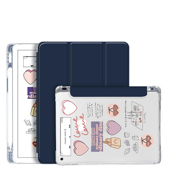 Fodral för Ipad Pro(10,5 tum) med inbyggt pennhållare, smartfodral, [stödjer pennladdning] automatisk väckning/sömn, genomskinligt bakstativskydd generation - N
