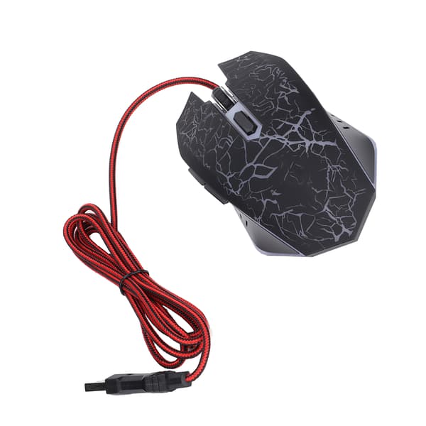 Kablet mus sort revne USB-port gaming belysning justerbart computer tilbehør