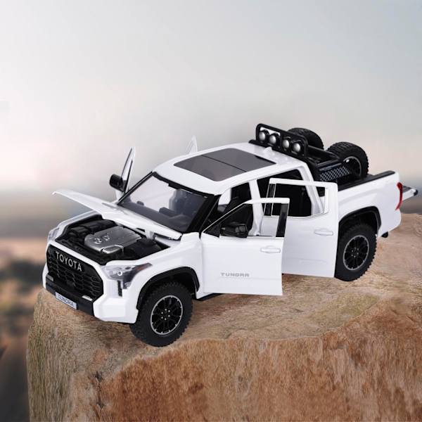 Tundra-leluautot 3 4 5 6 7-vuotiaille pojille Maastoajoneuvo Lelupakuautot Pojille Ikä 3-5 Diecast Metalliset Isot Autot Valolla ja Äänellä Veto Takaisin