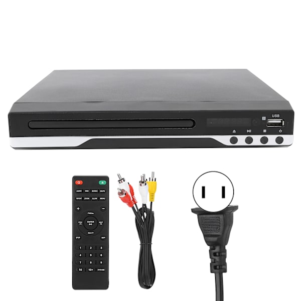 Bærbar DVD-afspiller Video Disc Play-enhed Hjemme-lyd- og videoudstyr Sort 100-240VUS