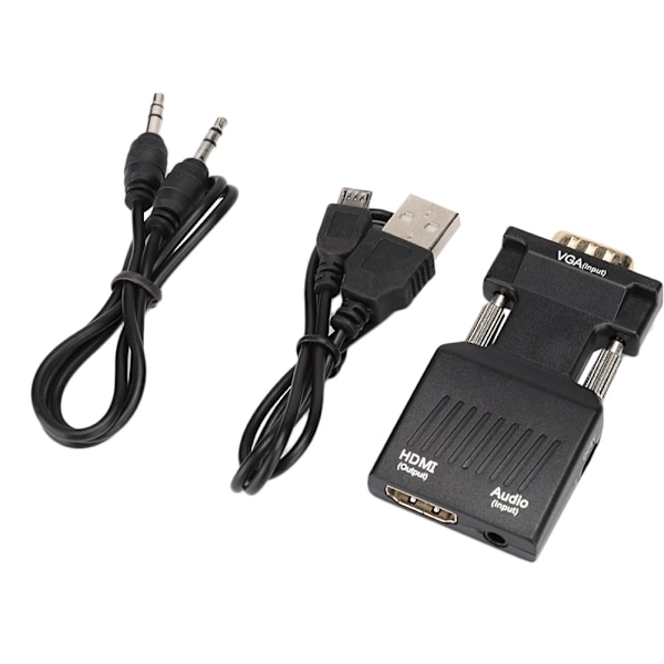 1080P HDMI to VGA Adapter With Audio Cable for Computer Tablet Monitor to VGA Projector