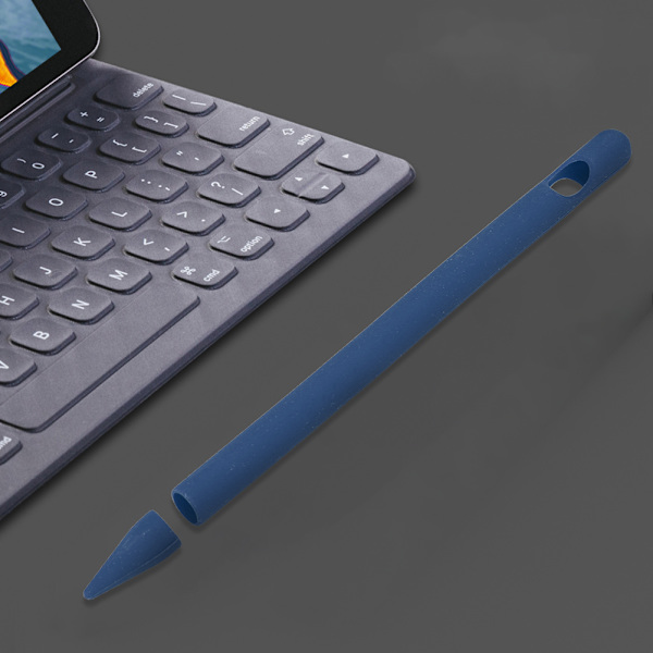 För iPad 1:a generationens pennfodral i mjuk silikon med bra hålposition (blå)