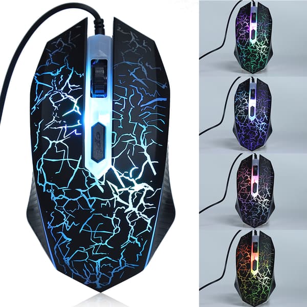 Mute Mus Wired USB Gaming Mus Lysende Computer Tilbehør k1901 til Kontor