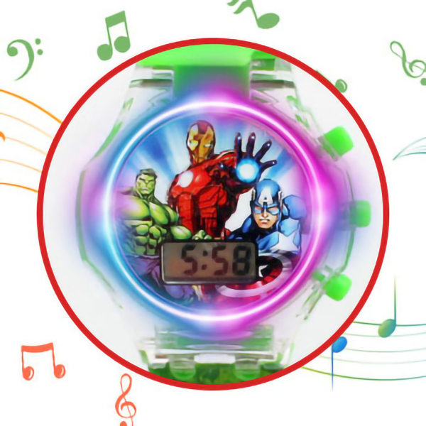 Digital Display Klocka Leksak Cartoon Ljus Musikal Plast Barn Elektrisk Klocka Leksak Typ A