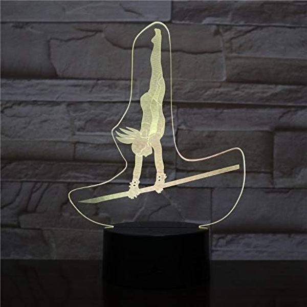 3D Kunstnerisk Gymnastik Natlys Touch Bordskrive Optisk Illusion Lamper 7 Farveskiftende Lys Hjem Dekoration Julegave Fødselsdag