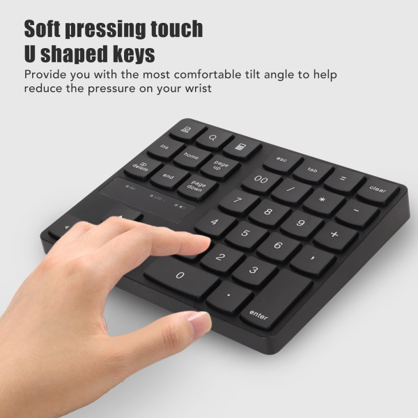 35 taster mini numerisk tastatur U-formede taster 32,8 fot overføringsavstand Lav støy 2,4G trådløs talltastatur for bærbar PC