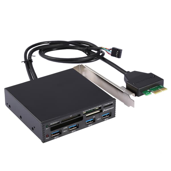 3,5\" Frontpanel PCI-E til USB 3.0 4-porters SD TF-kortleser   USB 3.0 driver-CD