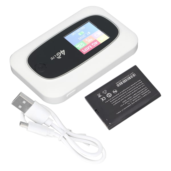 4G WiFi Hotspot Rejserouter LED-skærm Trådløs router med SIM-kortslot til smartphone bærbar computer Hvid