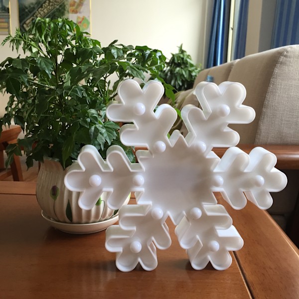 Snefnug Marquee Skilt Julelys, LED Natlys Bord & Væghængt Lampe til Soveværelse, Børneværelse, Vuggestue, Hjem, Hvid Snefnug