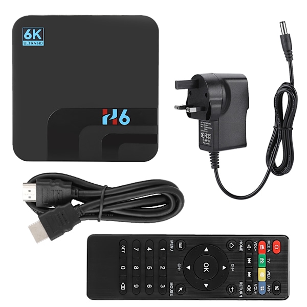 H6 2+16G Set top TV Box VP9 ProfilE 2 H.265 Videodekodning til Android 9.0