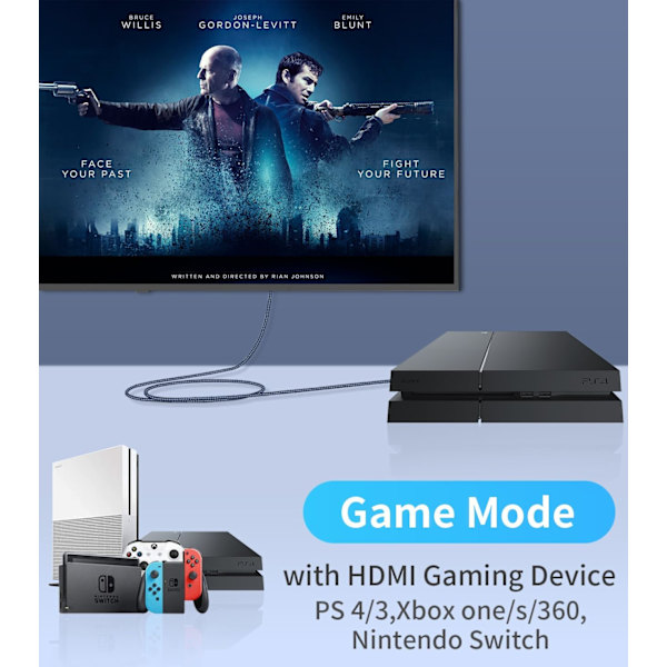 HDMI til Displayport Adapter 4K@60Hz, 2K@120Hz, 1080P@165Hz, HDMI Han Kilde til DisplayPort Han Monitor Kabel, 1m/3.3ft