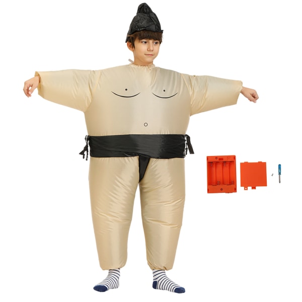 Uppblåsbara brottardräkter Vattentät Lätt återanvändbar Funny Blow Up Sumo Wrestler kostym för prestanda (for 120-140cm)