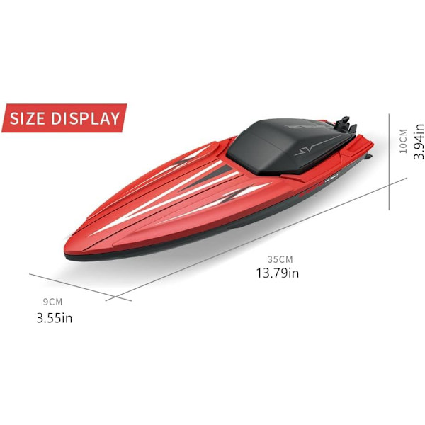 RC-båt - Fjernstyrt båt for barn og voksne, 2,4 GHz racerbåter for bassenger og innsjøer, dobbel motordesign, sommerleker, gaver til gutter og jenter