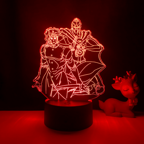 JUSTUP 3D Illusion Lamp Anime JoJo's Bizarre Adventure  Nattlampa med fjärrkontroll för sovrumsdekorativa pojkar flickor födelsedag jul -- Mönster