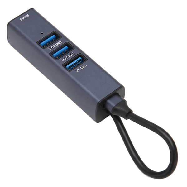 4-i-1 USB C-hubb RJ45 Gigabit Ethernet-port 3 USB-portar USB C till Ethernet-adapter med förvaringshål för bärbara datorer och surfplattor