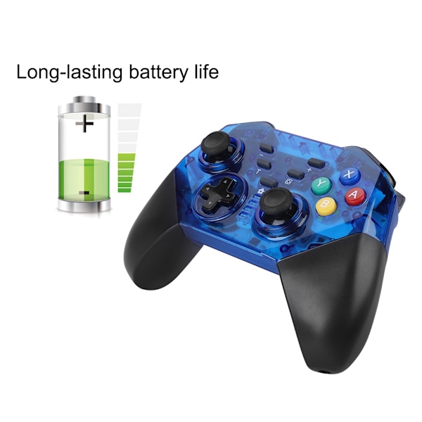 Trådlös Bluetooth-spelkontroll Handkontroll för Switch (Blå)