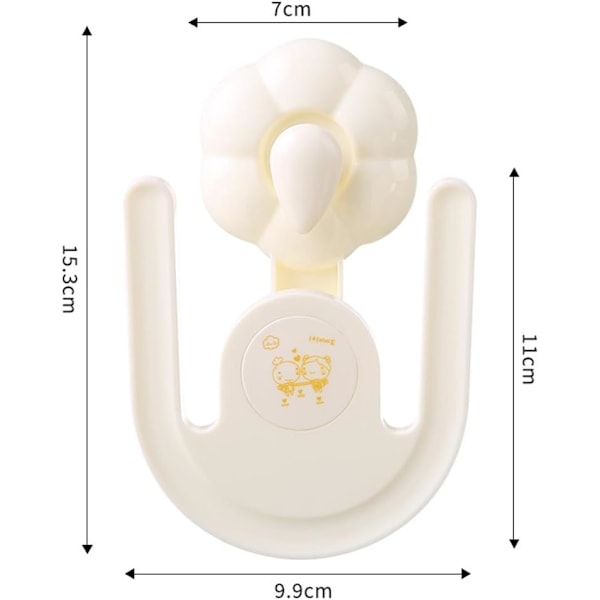 3 stk. Beige Skohylder med Kroge Vægmonteret Sugekop Slippers Rack Badeværelse Hulfrit Slippers Organizer Multifunktionel Dræning S white